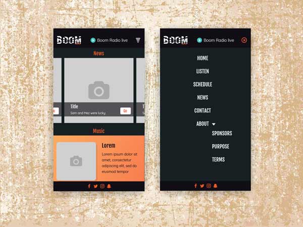 Boom Radio Mobile Mockup