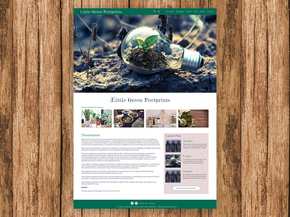 Little Green Footprints mockup in Figma